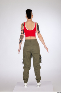 Quisha a-pose casual dressed olive green cargo pants red zipper…